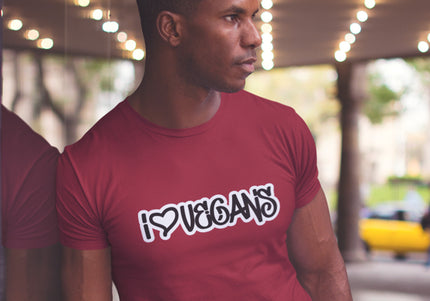 I LOVE VEGANS MEN'S T-SHIRT