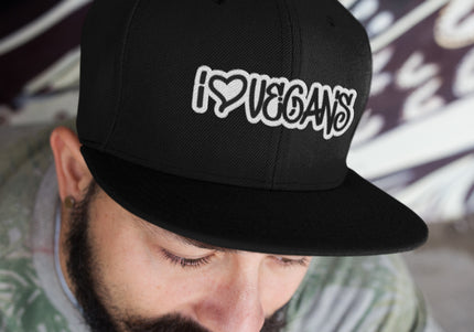 I LOVE VEGANS FLAT BRIM CAP