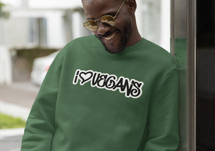 I LOVE VEGANS MEN'S SWEATSHIRT