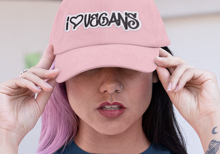 I LOVE VEGANS BASEBALL CAP