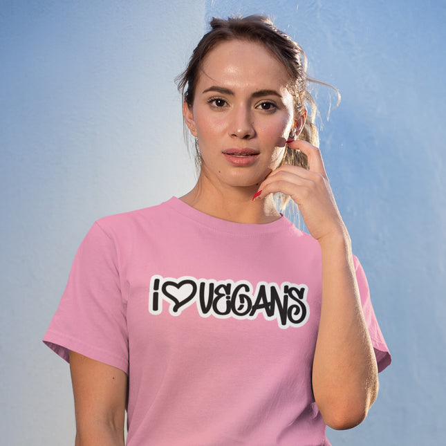 I LOVE VEGANS WOMEN'S T-SHIRT