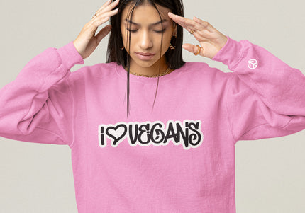 I LOVE VEGANS WOMEN'S SWEATSHIRT