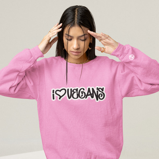 I LOVE VEGANS WOMEN'S SWEATSHIRT