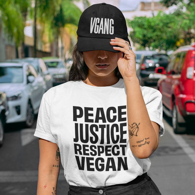 PEACE JUSTICE WOMEN'S T-SHIRT