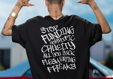 STOP FUNDING MEN'S TSHIRT
