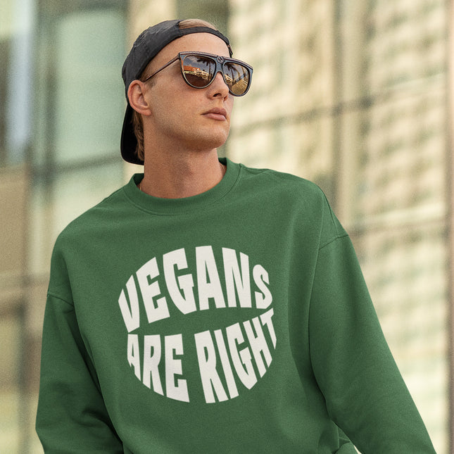 VEGANS ARE RIGHT MEN'S SWEATSHIRT